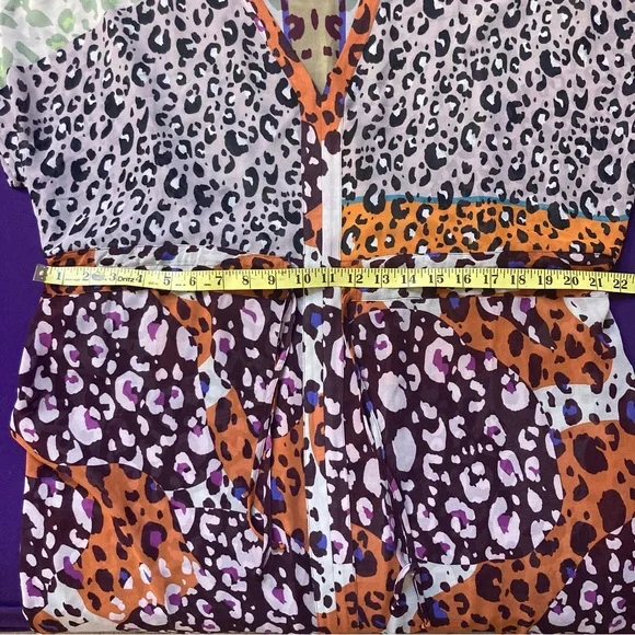 Cabi Multicolor Leopard Kimono Style Midi Dress - Picture 12 of 16